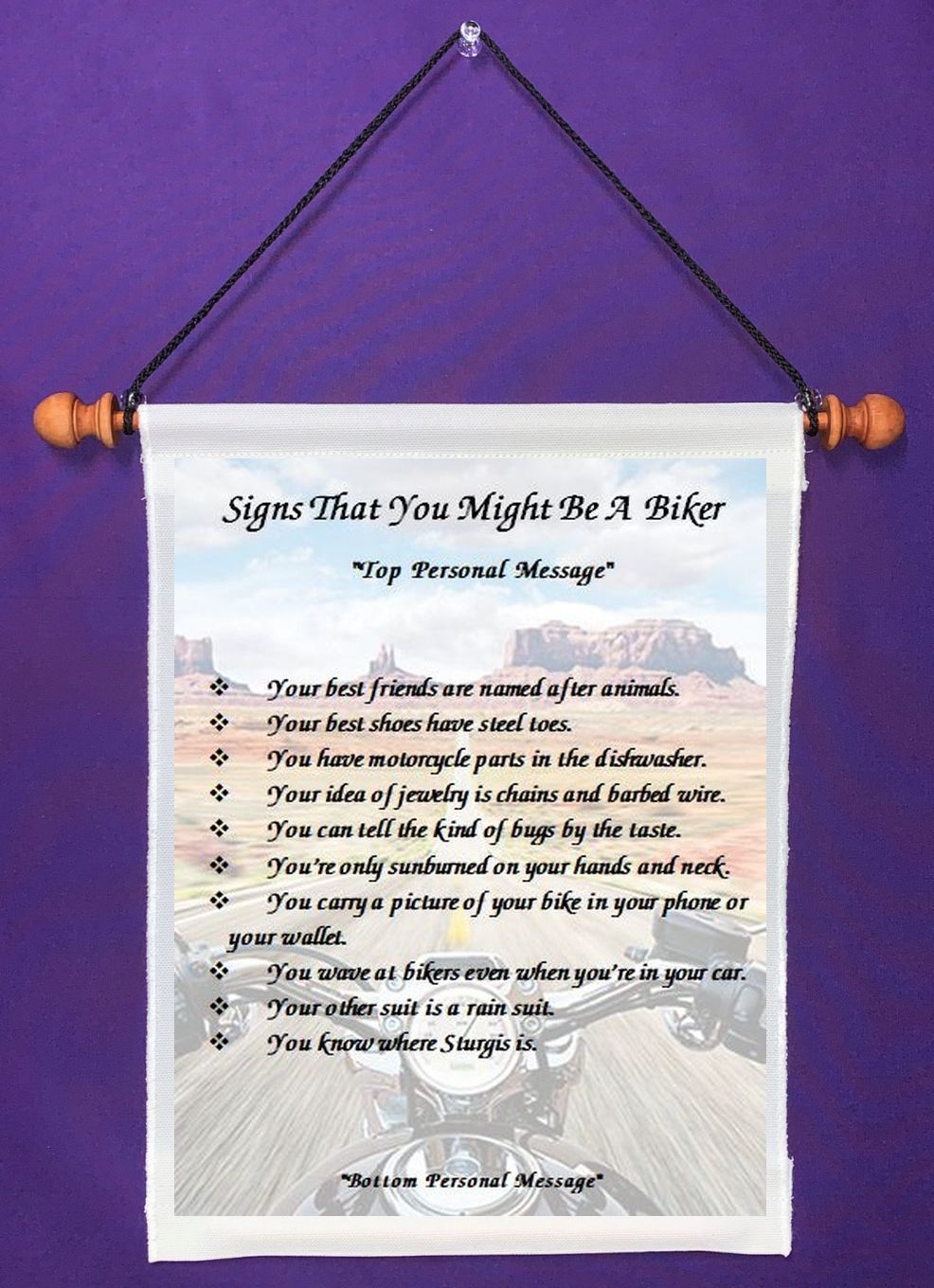 Signs That You Might Be A Biker - Personalized Wall Hangings (1092-1) - $18.99