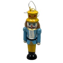 Wood Nutcracker Soldier Christmas Tree Ornament Vintage Handpainted - $13.89