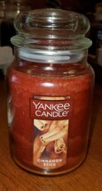 Yankee Candle CINNAMON STICK 22 oz Lg Jar Candle  Preowned &amp; Unused Fall Scent - £13.51 GBP