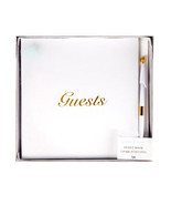 Gold Etched Wedding Anniversary Party Guest Book With Pen - $54.91