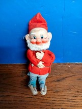 Vintage Christmas Red Pixie Elf Ornament Japan Shelf Sitter - $21.78