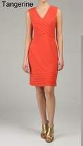 Julian Taylor Tangerine Orange Criss-Cross Sleeveless Neckline Dress - £31.97 GBP