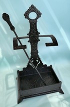 Antique Victorian Cast Iron Fireplace Tool Stand 18” T w/Poker Companion... - $2,745.29 MXN