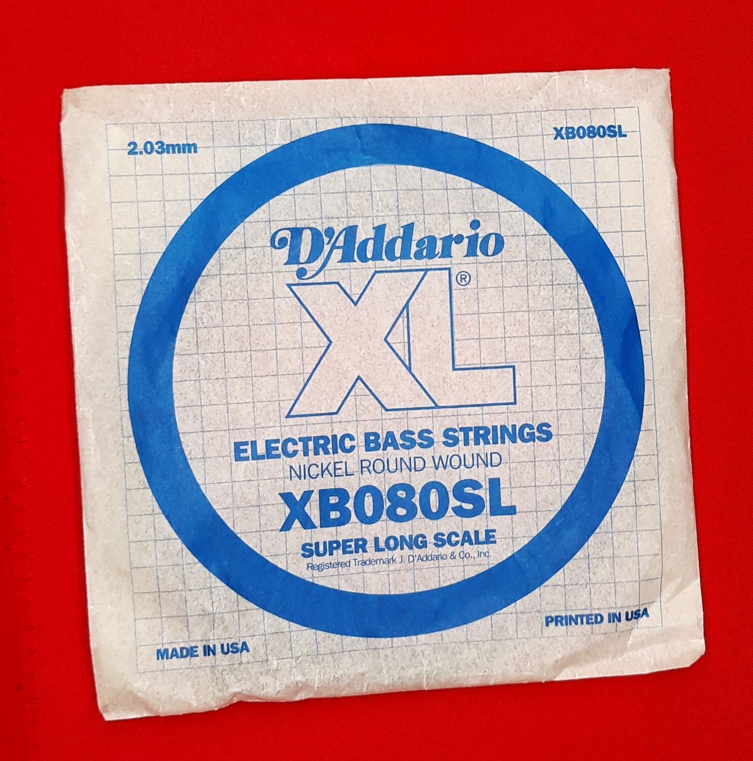 D'ADDARIO XB080SL Nickel Wound XL Bass Single String .080 Super Long Scale - $5.99