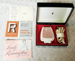 Vintage Lady Remington Pink White Electric Shaver Model BL in Black Case - £10.13 GBP