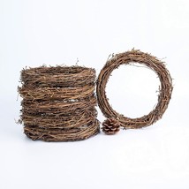 6 PCS 7.8 Inches Natural Rattan Wreaths Frame, Natural Dried Rattan Ring Wreath - £15.97 GBP