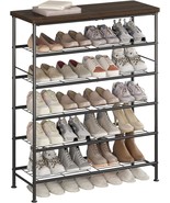 6 Tier Shoe Rack Organizer For Closet Entryway Freestanding Metal Shoe S... - $64.98