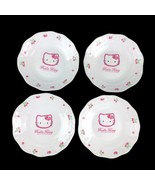 Hello Kitty 2000 Sanrio Strawberry Trim Soup Cereal Bowls Set of 4 Japan... - £58.78 GBP