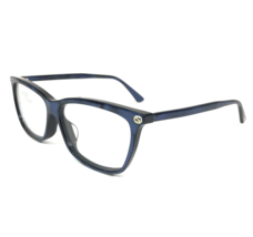 Gucci Eyeglasses Frames GG0042OA 004 Blue Horn Gold Square Cat Eye 55-13... - £141.83 GBP