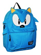 Sonic The Hedgehog Sega Kids 16&quot; Backpack Multi-Pocket Travel Or School Blue Nwt - £20.60 GBP