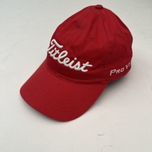 Titleist Pro V1 Foot Joy Hat Mens Red White Adjustable Strapback Cap #1 - $19.90