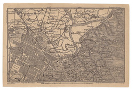 1902 Original Antique Map Of Vicinity Of Turin Torino / Piedmont / Italy - $24.22