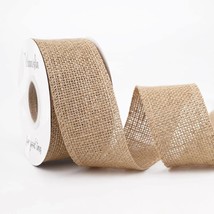 2 Inch Wide 10 Yards Burlap Ribbon Natural Color, Natural Jute Burlap Ribbon For - £11.18 GBP