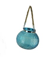 Scratch &amp; Dent Glass Globe Candle Lanterns with Rope Handles Set of 2 - £19.77 GBP