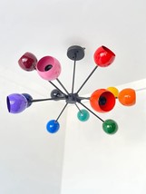 Multicolored Pendent Light 12 Holder Eyeball Shades Sputnik Light Fixture - $361.75