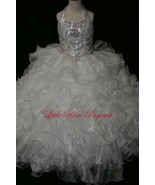 NEW* Little Rosie Girls Glitz Long Pageant Dress LR2006 WHITE 10 $550 Ru... - $575.43 CAD
