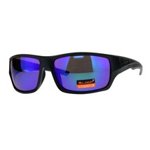 Xloop Men&#39;s Sunglasses Rectangular Wrap Around Frame Mirrored UV400 - £9.55 GBP