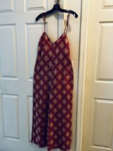 ZARA Women&#39;s Jami Jumpsuit Size XS Terracotta Print Open Back Wide Leg Strappy - $35.11