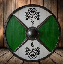 Medieval Viking Wooden Celtic knot Warrior Battle Viking Decor Shield - £82.23 GBP