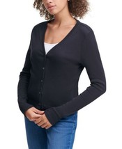 Calvin Klein Womens Button Front Cropped Cotton Top Size X-Large Color Black - £25.10 GBP