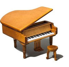 Sky Mini Cute Wood Piano Music Box with Delicate Bench Castle in the Sky Song - £39.21 GBP