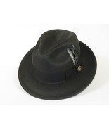 Men&#39;s Milani Straw Braided Fedora Hat Soft Crushable FDS-002 Solid Black - $82.51 CAD