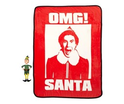 Movie ELF Plush Christmas Toy Doll and OMG! SANTA Blanket Set - $491.37 MXN