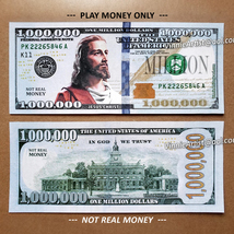 JESUS on Million Dollar Bill - Become a Millionaire Now! LOL! Fake Money - £3.97 GBP