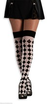 Secret Wishes Sexy White &amp; Black Harlequin Thigh Highs Adult Costume Accessory - £6.16 GBP