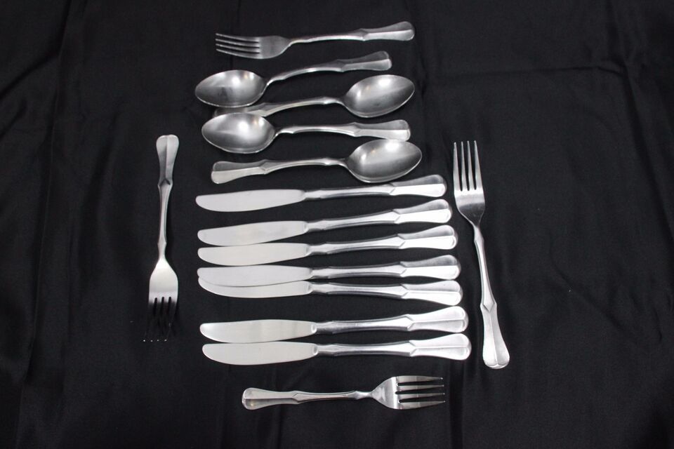 National Stainless Flatware Satin Finish Unknown Pattern Set of 15 - £14.63 GBP