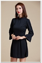 Black &amp; Red color M-3XL Plus size women clothes elegant slim three quart... - £47.27 GBP