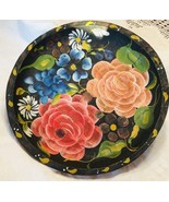 Vintage Batea Dish Hand Carved Painted Wood  Toleware Mexican Plate 13” - £31.13 GBP