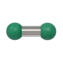8mm gauge (0g) Eco Bell, Internally threaded 316L stainless steel barbell - $20.63