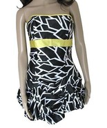 JESSICA MCCLINTOCK 5 Jr Strapless Formal Dress Black White Yellow Prom P... - $10.84