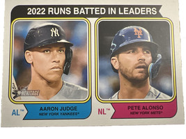 Aaron Judge Pete Alonso #203 2023 Topps Heritage 2022 Runs Batted in Leaders - £1.56 GBP
