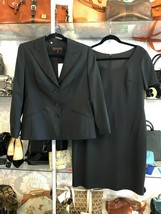 ESCADA Black Short Sleeve Sheath Dress &amp; Jacket Set Sz 40/US 10 $2195 - £443.57 GBP