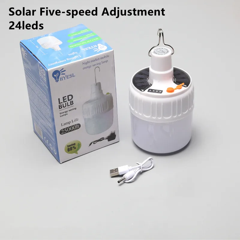 Solar LED Light Outdoor Waterproof Portable Camping Lamp USB Rechargeable LED Bu - £58.77 GBP