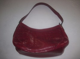 LIZ CLAIBORNE DARK RED SHOULDER BAG FAUX LEATHER-BARELY USED-MEDIUM - £5.36 GBP