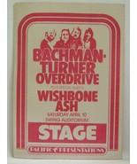 BACHMAN-TURNER OVERDRIVE / WISHBONE ASH - VINTAGE ORIGINAL 1970&#39;s BACKST... - £15.73 GBP