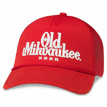 Old Milwaukee Beer Foamy Valin Snapback Hat Red - £30.03 GBP