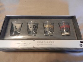 Set of 4 Christmas Shot Glasses from Threshold, Noel, Joy, Merry, Cheer - $32.00