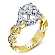 14K Yellow Gold Over 2.00 CT Round D/VVS1 Diamond Ladies Engagement Wedd... - £59.87 GBP