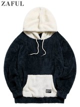 ZAFUL Men&#39;s Hoodie Colorblock  Sweatshirt Streetwear Hooded Hoodie Fall Winter W - £58.02 GBP