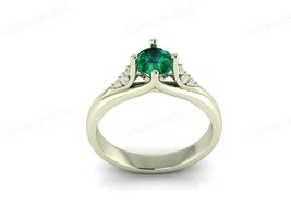 Emerald Gemstone 925 Sterling Silver Handmade Women Birthday Gift Ring Jewelry - $54.00