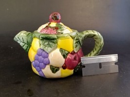 Very Tiny Miniature Teapot Fruit Design Ceramic Teapot Tutti Fruiti 2.5&quot;... - £6.23 GBP