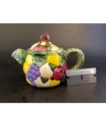 Very Tiny Miniature Teapot Fruit Design Ceramic Teapot Tutti Fruiti 2.5&quot;... - £6.20 GBP