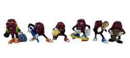 6 California Raisins Figures Bowler Surfer Skater &amp; Band Guitar Horns Vi... - $37.99