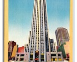 RCA Building Rockefeller Center New York City NY NYC UNP Linen Postcard P27 - £2.37 GBP