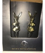 Casa Decor set of 2 metal rabbit/ easter bunny wine bottle stoppers NIB - $27.50 CAD