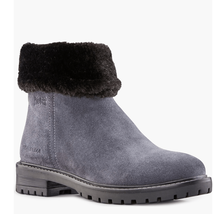 Cougar Kendal Faux Fur Waterproof  Leather Snow Bootie Grey Black Size 8... - $79.00